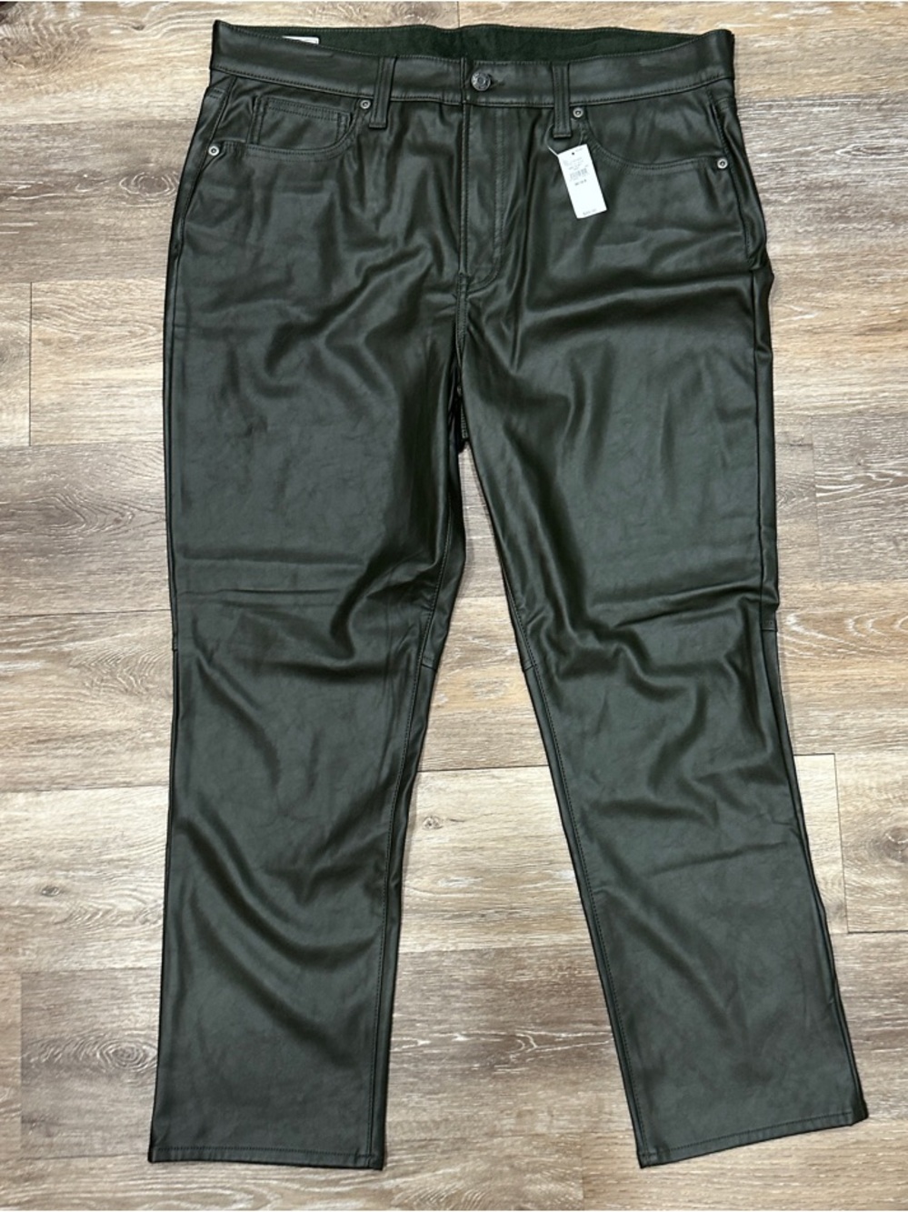 NWT! GAP Olive Faux Leather Slim High-Rise Pants